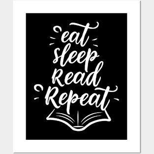 Eat Sleep Read Repeat, Funny Reader Posters and Art